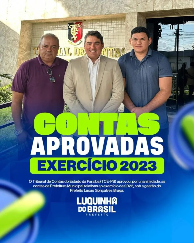 TCE aprova por unanimidade as contas do prefeito Lucas Braga referentes a 2023