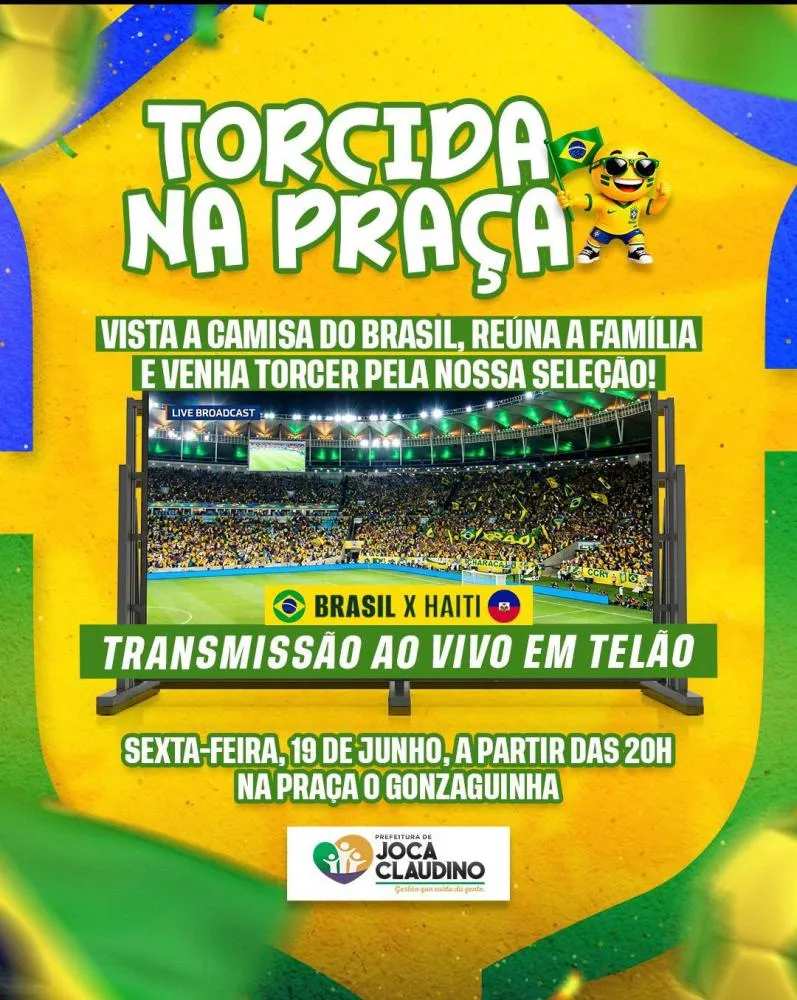 Inovação da gestão Rinaldo Cipriano leva emoção da Copa do Mundo para praça pública em Joca Claudino